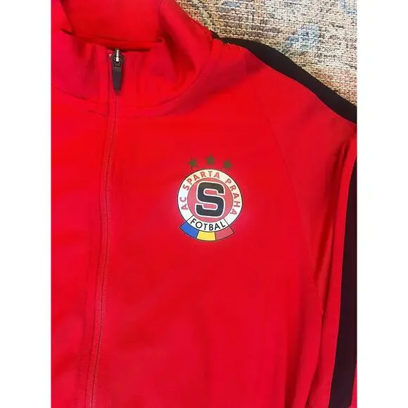AC Sparta Praha Nike Men's Football Training Jacket Sweatshirt Red Size Small - Picture 2 of 6